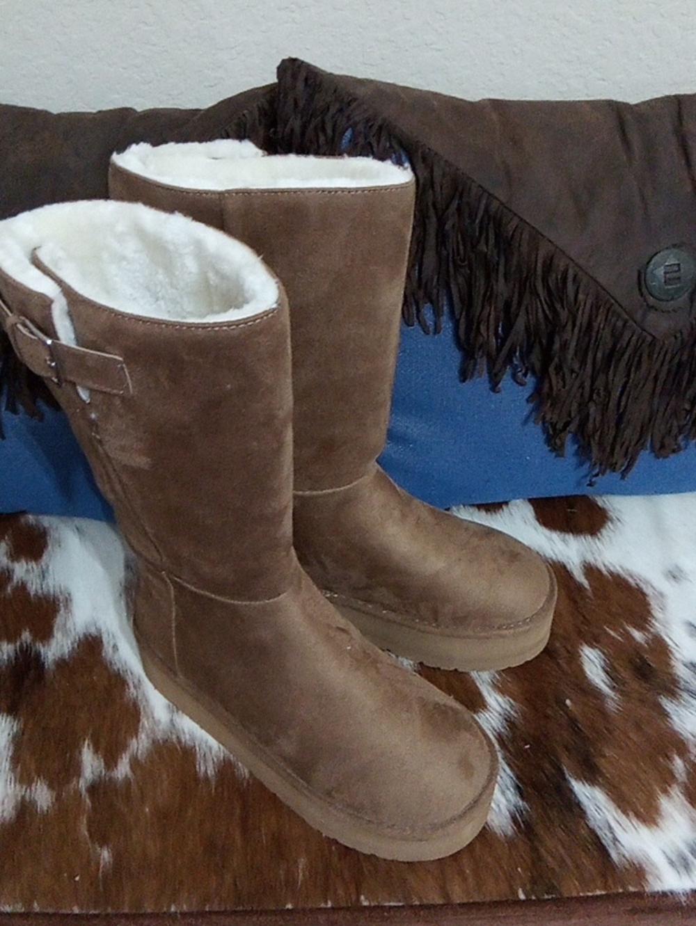 Madden Girl Tan Shearling-Lined Winter Boots Sz 7 New Condition